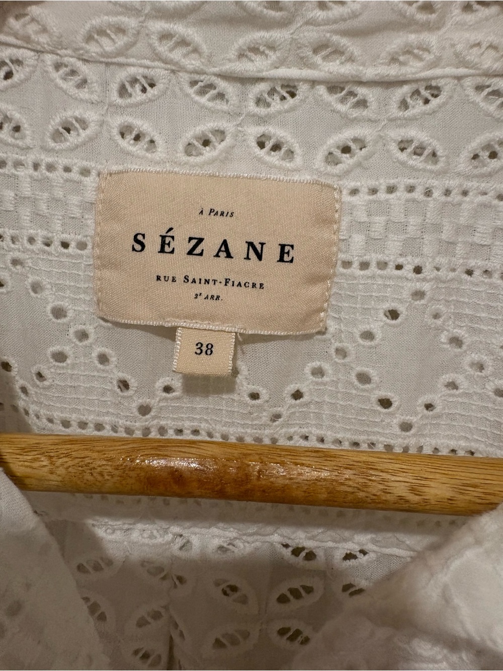 Sézane Max Shirt - Embroidered Ecru Stripe - Picture 5 of 7